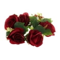 thumbnail image 3 of Anillo de vela de , guirnalda de velas de flores artificiales, guirnalda de velas para fiesta Rojo, 3 of 9