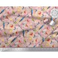 thumbnail image 3 of Soimoi Orange Moss Georgette Fabric Floral,Parrot & Hummingbird Bird Print Sewing Fabric BTY 42 Inch Wide, 3 of 3