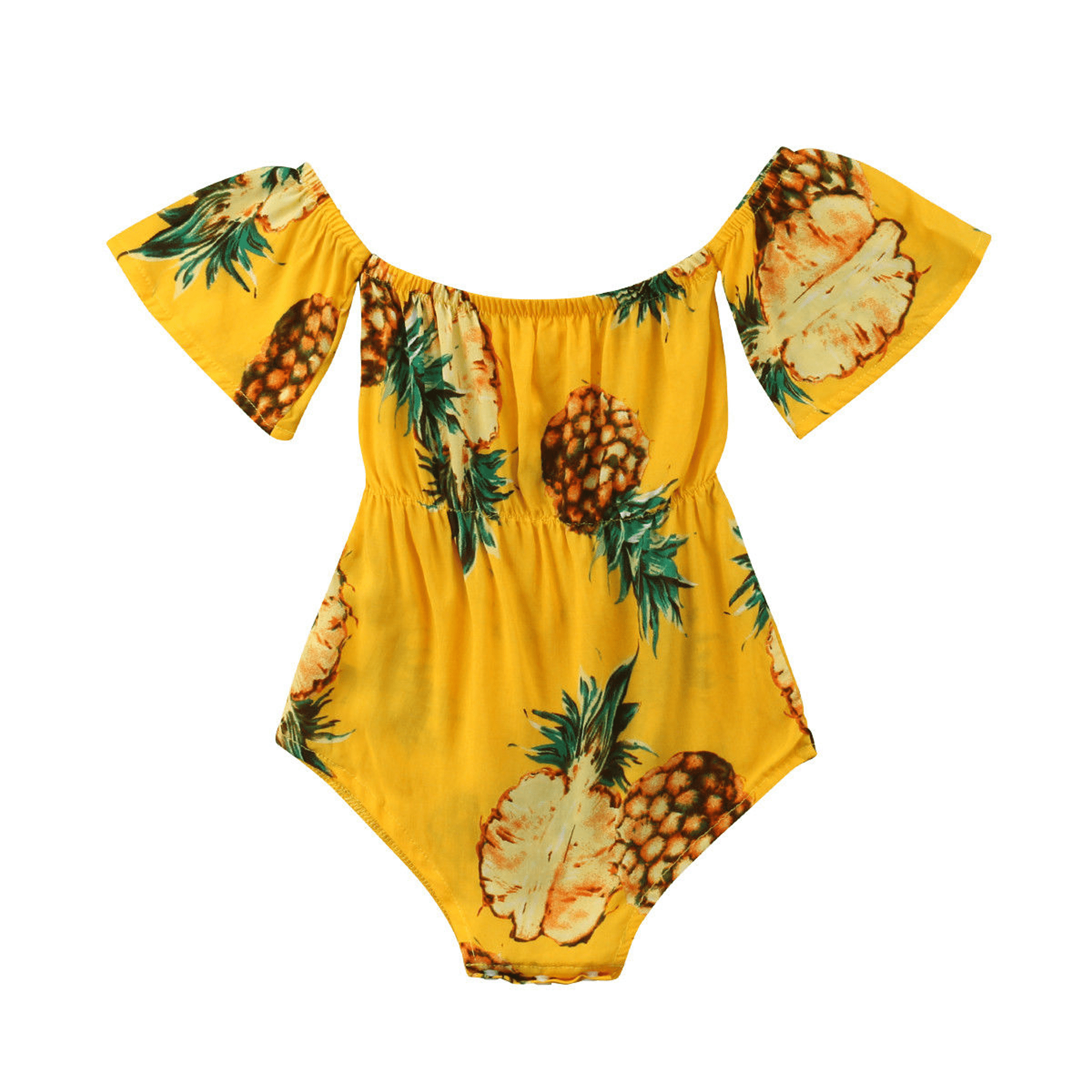 Toddler Baby Kids Girls Boys Off-Shoulder Ruffle Bow Romper Jumpsuit Bodysuits