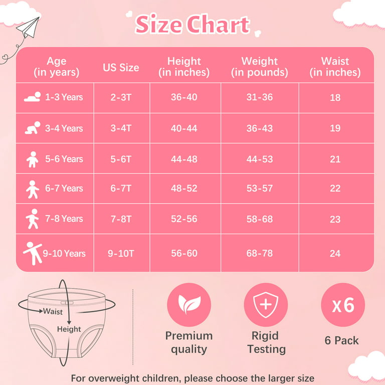 6pcs/lot Baby Kids Girl Panties Casual Simple Cartoon Printed Triangle  Underwear Clothes 4-5 Years Old 