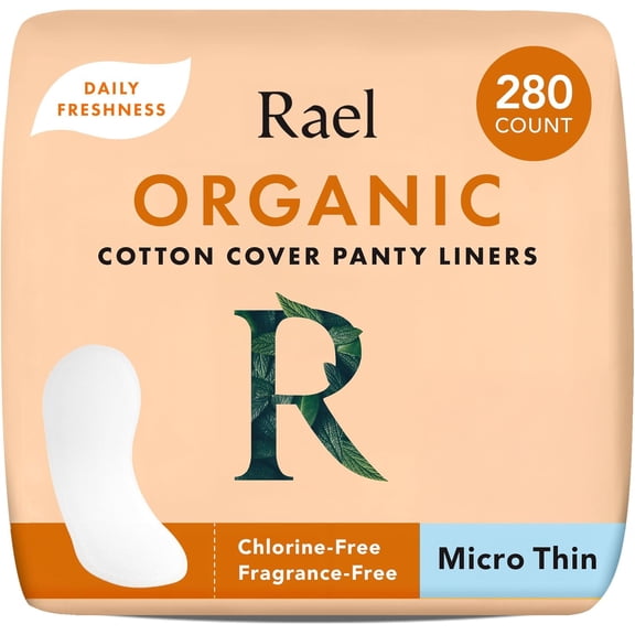 Panty Liners for Women, Organic Cotton Cover - Daily Pantiliners, Light Absorbency, Unscented, Chlorine Free (Micro Thin, 280 Count)