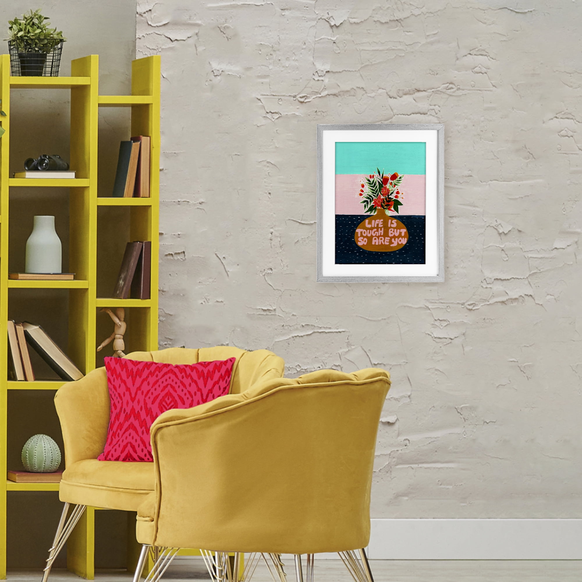 Life Tough So Are You Gray Framed Print Under Glass, design by Nabeela Rumi