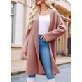 thumbnail image 5 of Womens Long Cardigan Sweaters Chunky Open Front Oversized Slouchy Knit Fall Trendy Coatigan Jackets Pink M, 5 of 6