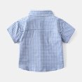 thumbnail image 2 of Emy Dola Toddler Boy Button Down T-Shirts Summer Short Sleeve School-Themed Plaid Dress Tops with Tie，2-8 Years, 2 of 10