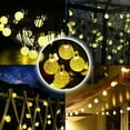 thumbnail image 5 of Solar String Lights Globe 16 Feet 20 Crystal Balls Waterproof LED Fairy Lights 8 Modes Outdoor Lights Solar Powered String Light for Garden Yard Home Party Wedding Decoration (Warm White-20LED), 5 of 7