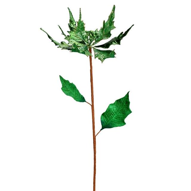 Vickerman RX193504 32 in. Green Glitter Poinsetta Spray - 2 per Bag