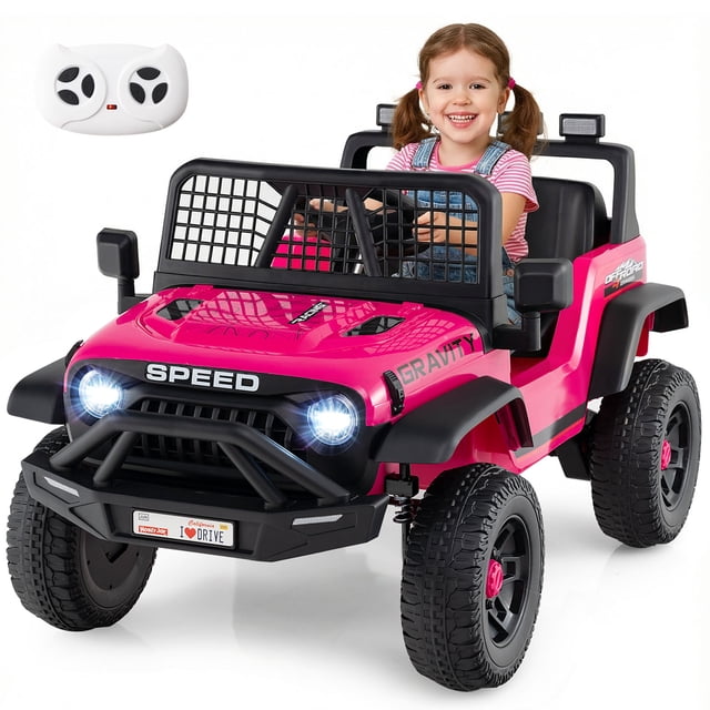 Gymax 24V Ride On Car for Kids Battery Powered Electric Vehicle w/ Parent Remote Control Pink