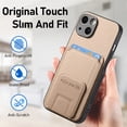 thumbnail image 5 of Allytechgroup Cards Holder Back Case for iPhone 14 Plus, Vintage PU Leather TPU Shockproof Slim Kickstand Anti-Drop Protective Wallet Phone Case Cover for Apple iPhone 14 Plus, Khaki, 5 of 8