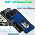 thumbnail image 4 of TECH CIRCLE for Samsung Galaxy Z Flip 4 Case, Heavy Duty Shockproof Protective Stand Case Hybrid Rugged  umper Rubber Protective Cover for Samsung Flip 4 5G 2022, Blue, 4 of 7
