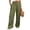 Army Green women plus size wide leg pants a1, variant on Cagogo Women Plus Size Wide Leg Pants Cotton Linen Elastic Waist Flowy Casual Lounge Trousers with Pockets Summer Loose Long Pants for Work Beach Wear, Sky Blue M