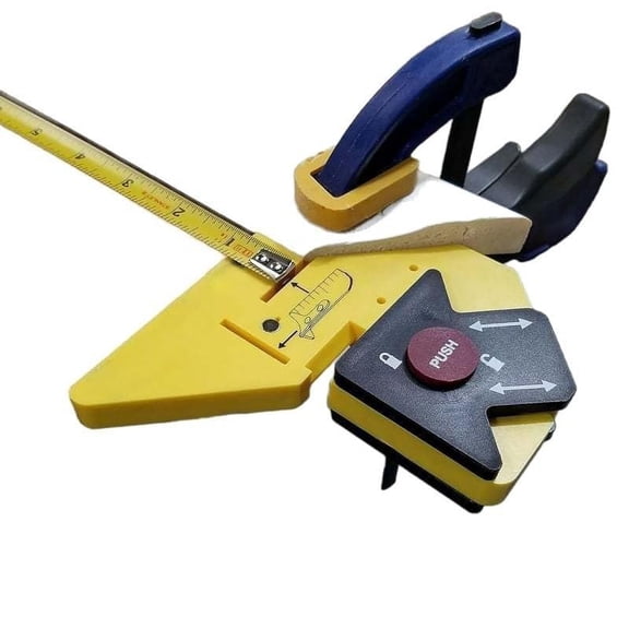 Trim Carpentry Tool with Tape Measure Slot for Baseboards, Plastic Woodworking Ruler