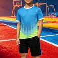 thumbnail image 2 of Yeaiivve Youth Athletic Wear 2 Piece Big Boys Quick Dry Basketball Outfits Crew Neck Short Sleeve T-Shirt & Shorts Breathable Outdoor Sportswear for Big Kids 12-16Y, 2 of 7