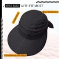thumbnail image 3 of Helii Women 2 in 1 Convertible Sun Visor Hat with Ponytail Hole, Zipper Off Removable Crown Wide Brim UPF 50+ Beach Cap, Quick Dry Foldable Packable Summer Hat for Outdoor Black,One Size, 3 of 8