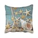 thumbnail image 1 of Funda de almohada ABPHQTO conchas playa temática concha estrella de mar red de pesca 45x45 cm, 1 of 1
