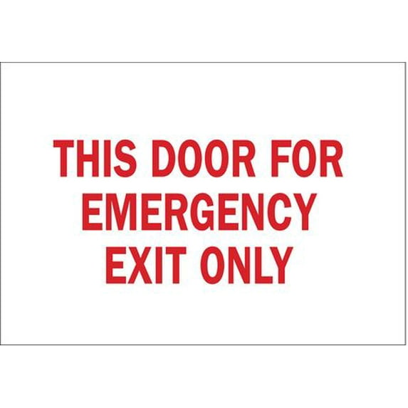 BRADY 41068 Emergency Exit Sign,10 x 14In,R/WHT,ENG G1802407