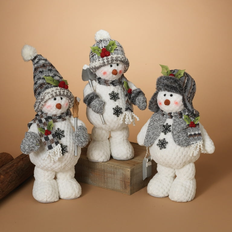 CWI Gifts Plush Standing Snowman w/Hat & Scarf 3 Asstd