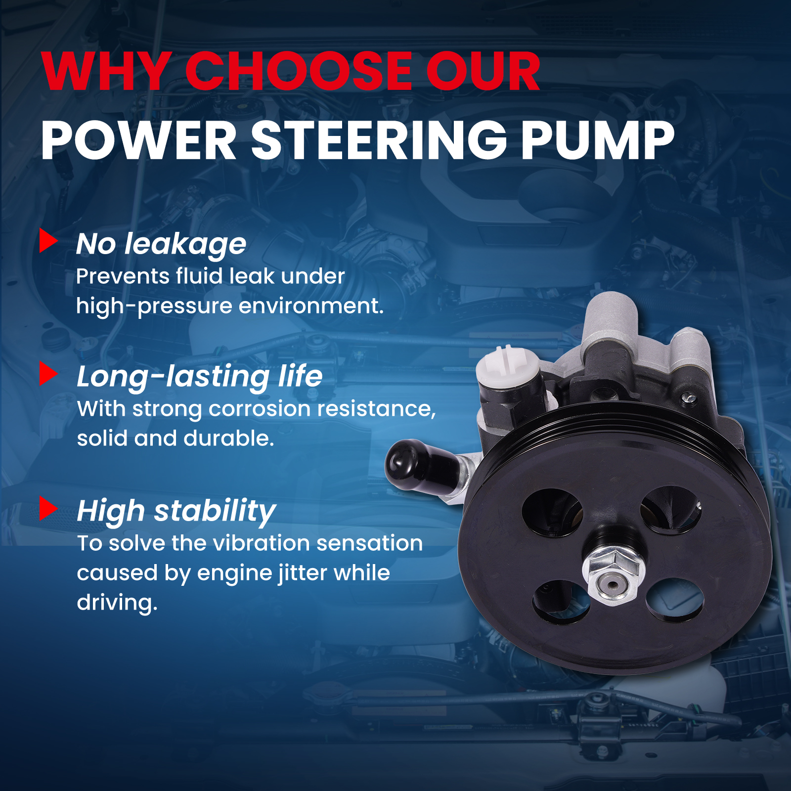 MOCA AUTOPARTS 21-5287 Power Steering Pump Fit for 2002-2006 Toyota Camry 3.0L & 2004-2006 Lexus ES330 & 2002-2003 Lexus ES300