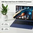 thumbnail image 6 of 15.6 inch FHD Laptop,16GB RAM 1TB SSD 8 cores Intel i5-12450H(Beat AMD R5 5500U,up to 4.4 GHz) Student-Laptop,Computer with Backlit Keyboard Fingerprint 2 Years Warranty,Blue, 6 of 7