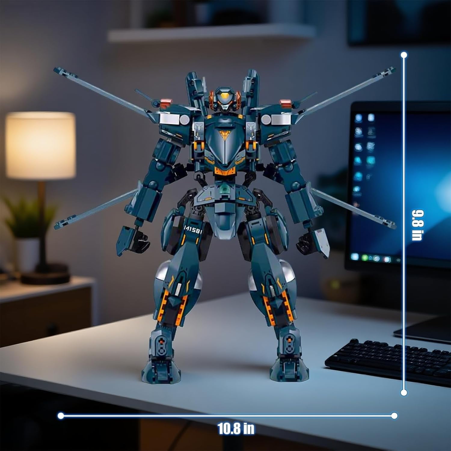 Attacker Mech Robot Transforming Building Blocks Set for Adults,City Warrior Justice Hero Soldier Mech Model Building Kit, Cool Creative Robots Toys Gift for Teens, 569 Pieces