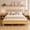 Natural, variant on PureDashio Queen Size Solid Wood Platform Bed Frame, Mid-Century Spindle Bed with Slatted Headboard and Footboard, Reinforced Wooden Slat Support, No Box Spring Needed, Black