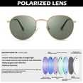 thumbnail image 4 of Gafas de sol Pro Acme pequeñas redondas de metal polarizadas para mujer, 4 of 9