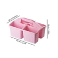 thumbnail image 3 of Pink Plastic Shower Caddy Basket With Drainage Holes, Portable Handheld Bath Storage Organizer for Toiletries Shampoo Conditioner, Wash Basket for Dorm Bathroom Travel, Household Shower Tote, 3 of 6