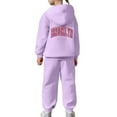 thumbnail image 5 of Girls Long Sleeve Hoodie and Pants Set Warm Comfortable Kids Outfits Toddler Pullover Sweatshirt Casual Two Piece Suit, 5 of 7