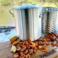 thumbnail image 2 of Bayou Classic 25-Quart Shrimp Boil Stockpot with Perforated Basket, Domed Vented Lid, Heavy Riveted Handles, 2 of 5