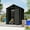 Black, variant on Wework 6x6FT Outdoor Storage Shed, 12mm Thick PP Board, Resin Shed with Reinforced Floor & Secure Door Lock, All-Weather Outdoor Shed for Gardening Tools, Bicycles, Patio Furniture, Lawn Mower (Dark