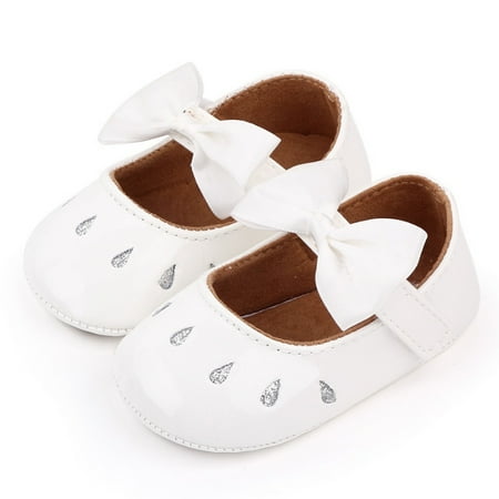 

Baby Girls PU Leather Anti-Slip Bowknot Princess Shoes Toddler Soft Soled Walking Shoes