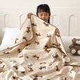 thumbnail image 4 of Cotton Blanket Cartoon Style Dachshund Blanket for Bed Sofa Throw Blankets Double-layer Gauze Blankets, 4 of 7