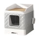 thumbnail image 2 of Contenedor portátil desmontable para gatos con rascador. Gris, 2 of 9