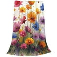 thumbnail image 2 of Pofeuu Colorful Wildflower Meadow Print Ultra-Soft Micro Fleece Blanket,for Bed Or Sofa,All Season Throw Blankets Flannel Blanket-50"x40", 2 of 7