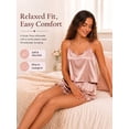 thumbnail image 5 of DAKIMOE Silk Stain Pajamas Set for Women 2 Piece Pjs Sets Adjustable Cami Top and Shorts with Ruffle Nightwear, 5 of 7