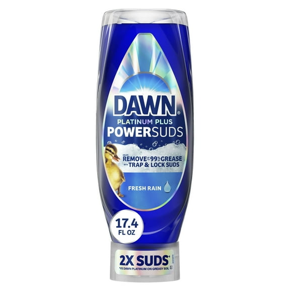 Dawn Platinum Plus PowerSuds Liquid Dish Soap, 17.4 oz. EZ-Squeeze Bottle (2 Pack)