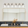 thumbnail image 6 of Melucee 5CCT Dimmable LED Brushed Nickel Vanity Lights 6-light, Modern Vanity Lighting Fixtures with Crystal Light Columns and Clear Glass for Bathroom Bedroom, 6 of 7