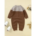 thumbnail image 3 of ZAXARRA Infant Baby Girl Sweater Jumpsuits Long Sleeve Button Down Knit Fall Winter Warm Rompers, 3 of 4