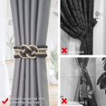 thumbnail image 4 of Paquete de 2 fuertes alzapaños magnéticos para cortinas, estilo nórdico simple, con nudo de cuerda de tejido de doble color, decorativos, para el hogar y la oficina, 4 of 7