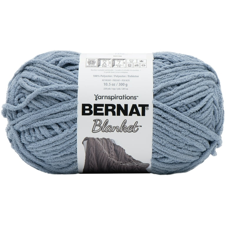 Spinrite 161110-10900 Bernat Blanket Big Ball Yarn, Gray Blue