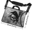 thumbnail image 3 of WIRESTER 15" Neoprene Fabric Laptop Sleeve Bag Case for Laptop Macbook Tablet Chromebook, Gray Skull Raven, 3 of 6