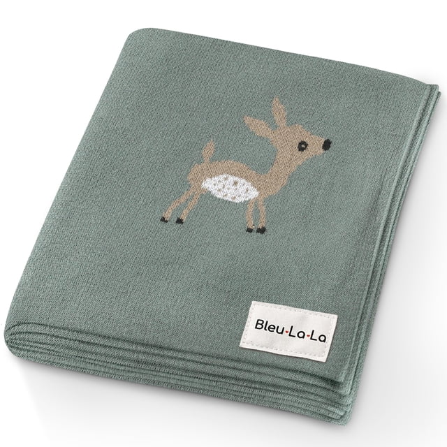 Manta de bebé Bleu La La Deer Sage 89x79 cm 100% algodón