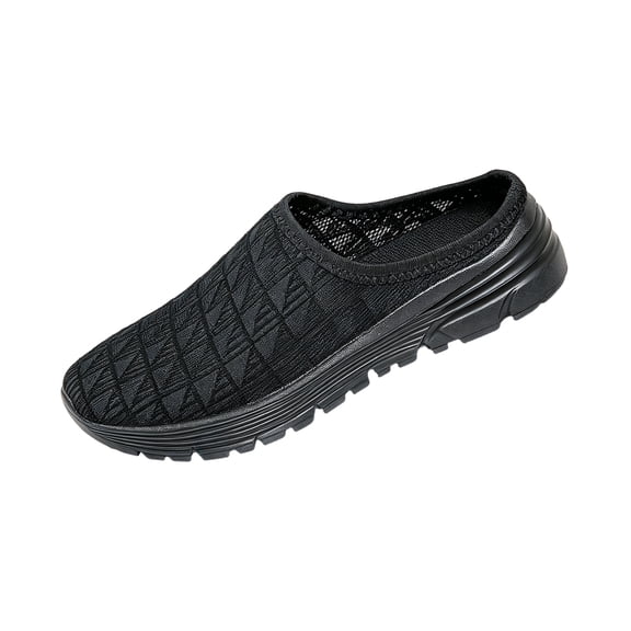 Womens Walking Shoes Breathable Mesh Mules Sneakers Open Back Slip On Slippers Backless Tennis Shoes Non-Slip Lightweight Casual Sports Shoe