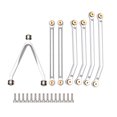 thumbnail image 1 of Pull Rods Kit Professional Replace Accessory Steering Accessories Aluminum Alloy RC Car Linkage Rod Set Replacement for SCX24 Silver, 1 of 6