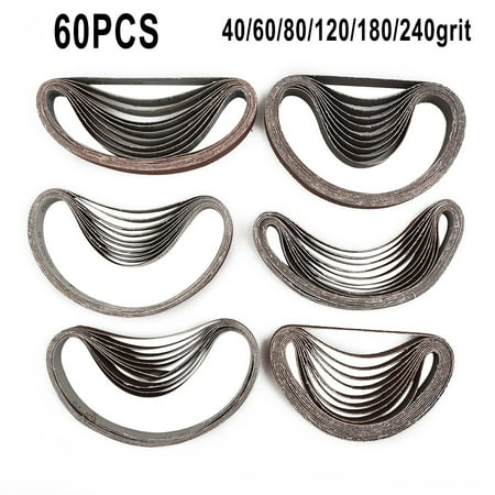 

60pcs Sanding Belts 13x457 mm 40/60/80/120/180/240Grit For Black&Decker