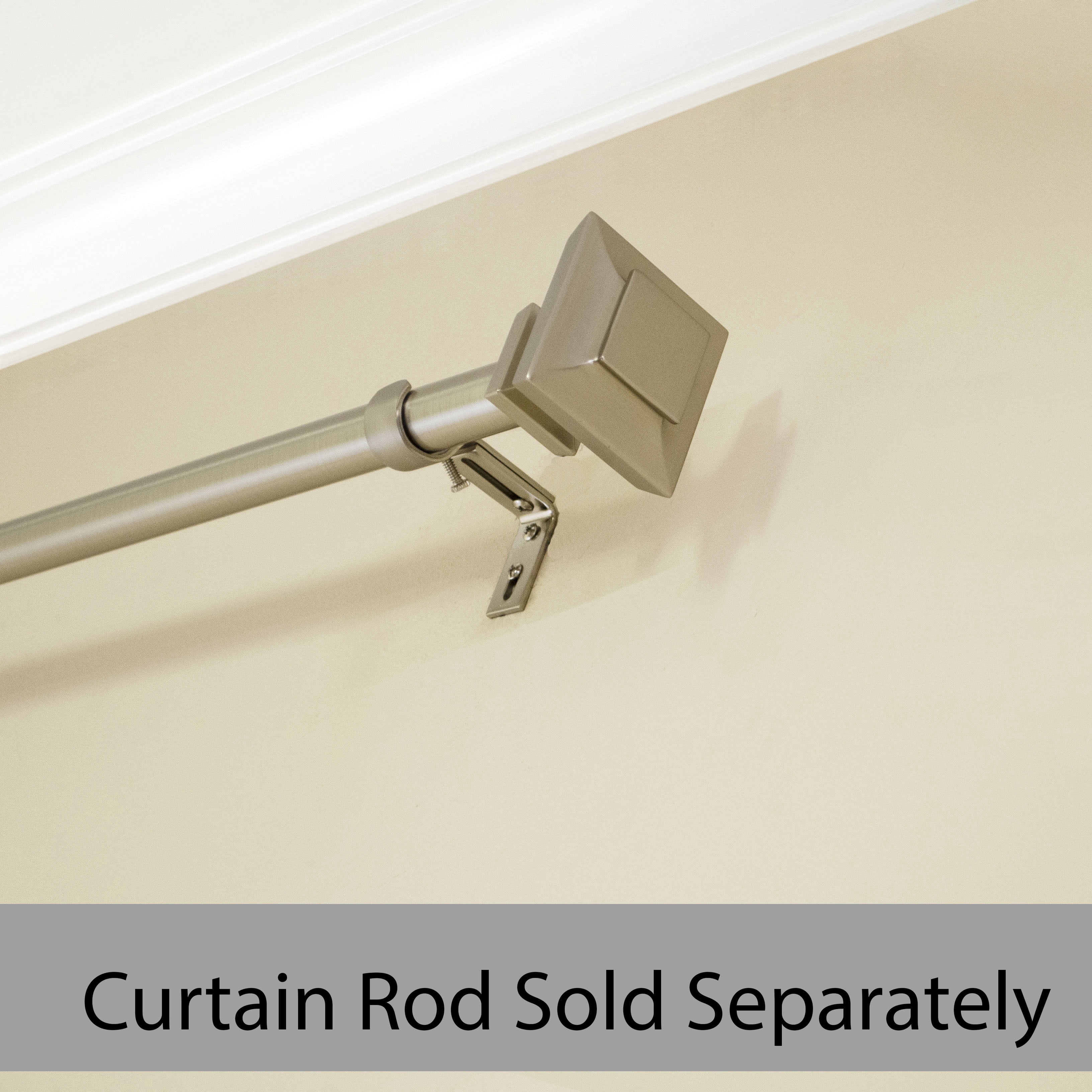 Better Homes & Gardens, Mix & Match, 1" Nickel Plated Square Curtain Rod Finials, Set of Two