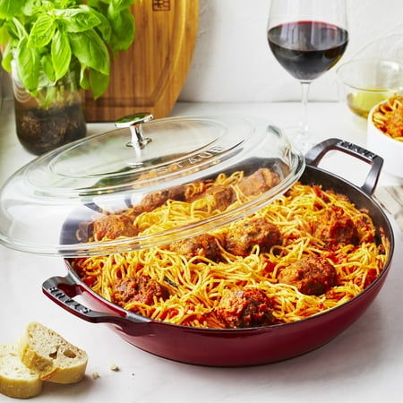 Staub - Cast Iron 3.5-qt Braiser with Glass Lid - Cherry