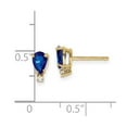 thumbnail image 4 of Primal Gold 14 Karat Yellow Gold 6x4mm Pear Sapphire A Diamond Earrings, 4 of 4