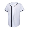 thumbnail image 2 of iixpin Men's Baseball Jersey Short Sleeve Button Down T-Shirt Sports Baseball Training Uniform White L, 2 of 5