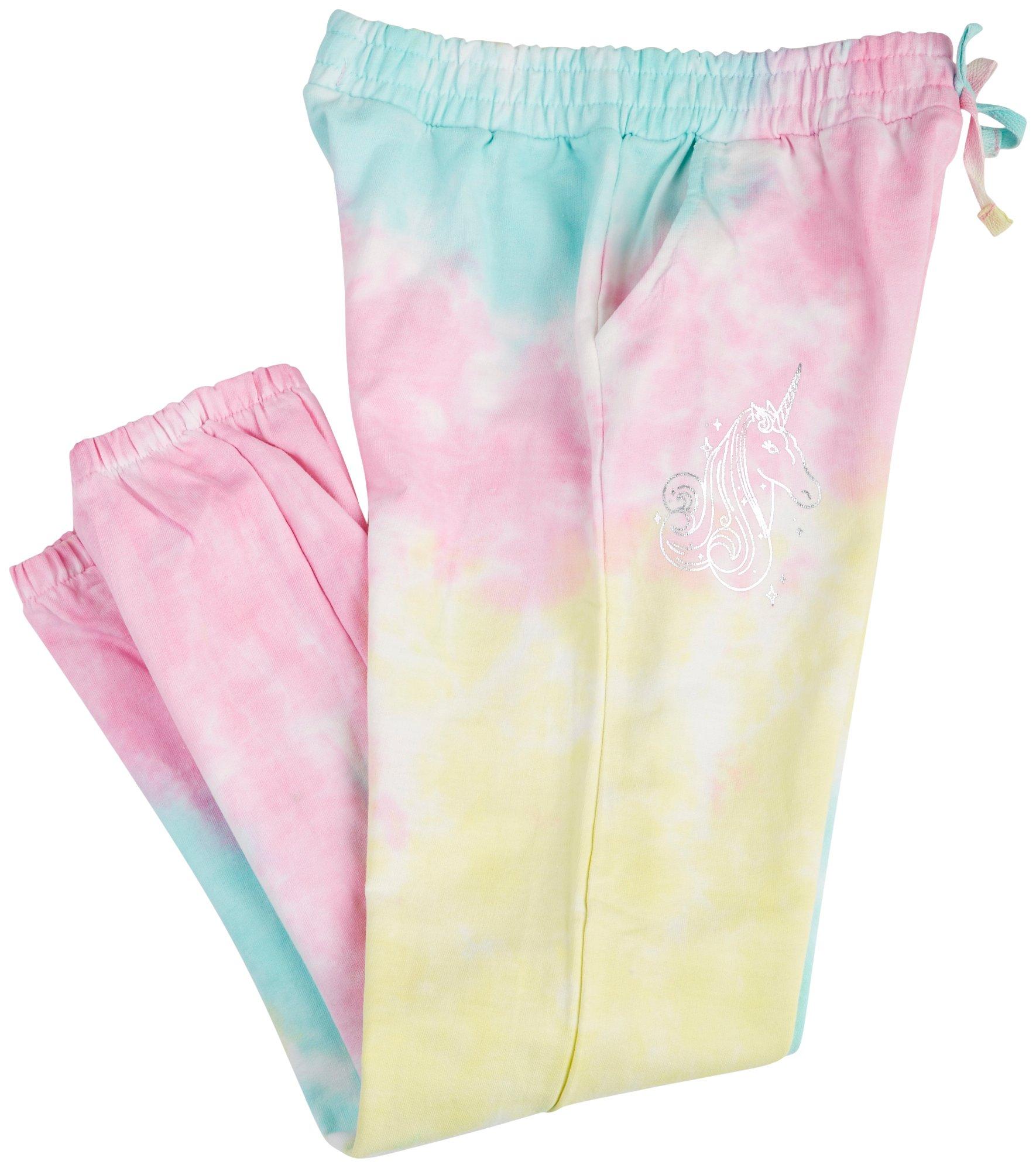 Tie Dye Metallic Unicorn Jogger Pants 