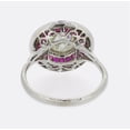 thumbnail image 3 of Women's Pink Ruby Diamond Engagement Ring, Double Halo Diamond Promise Ring, Milgrain Bezel Set Wedding Ring, 2.4 Ct Simulated Diamond, 925 Sterling Silver, July Birthstone Ring, 3 of 3